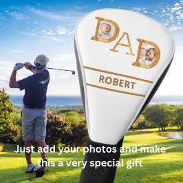 Funda Para Palo De Golf Textura de madera DAD Nombre de dos fotos