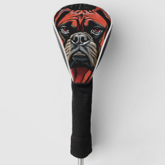 Funda Para Palo De Golf The Boxer Dog, Red and Black 002 - Ulises Dallaire