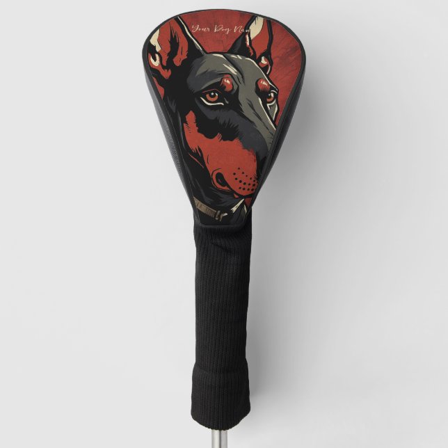 Funda Para Palo De Golf The Doberman Dog, Red and Black 2001 - Ulises Dall (Anverso)