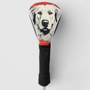 Funda Para Palo De Golf The Great Pyrenees Dog, Red and Black 002 - Ulises
