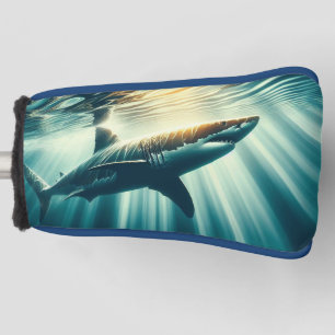 Funda Para Palo De Golf Tiburón en el mar azul profundo y la luz del sol