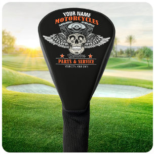 Funda Para Palo De Golf Tienda de Motocicletas Cráneo Volador para Moteros