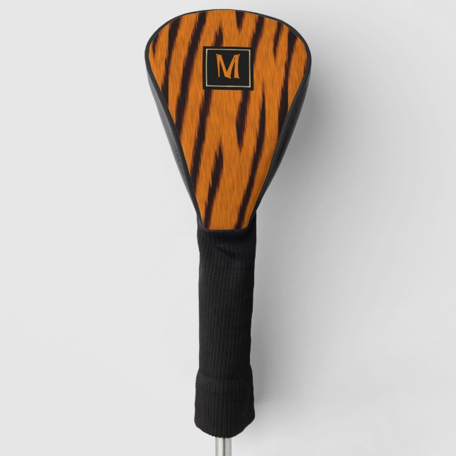 Funda Para Palo De Golf Tigre a rayas monogramado (Anverso)