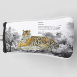 Funda Para Palo De Golf Tigre bengalí pintado a mano en peligro
