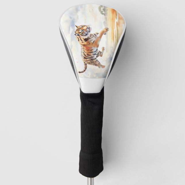 Funda Para Palo De Golf Tigre en acción (Anverso)