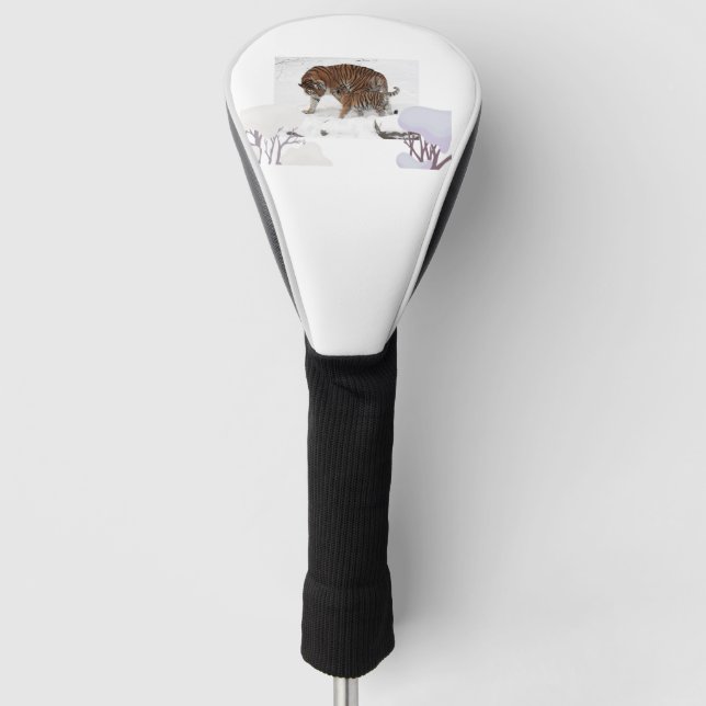 Funda Para Palo De Golf Tigre siberiano en la nieve (Anverso)