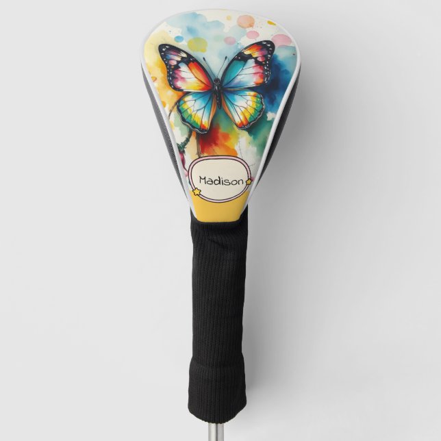 Funda Para Palo De Golf Tinta de mariposa personalizable  (Anverso)