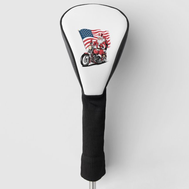 Funda Para Palo De Golf Tío patriótico Sam Motorcycle (Anverso)
