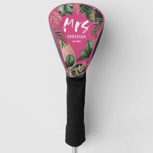 Funda Para Palo De Golf Tipografía de la señora tropical botánica giratori