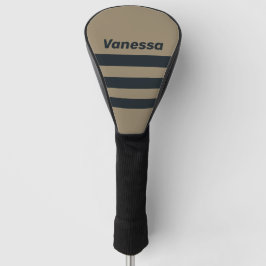 Funda Para Palo De Golf Tira de tres franjas Retro Desert con nombre