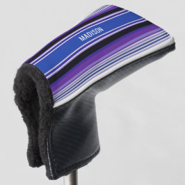 Funda Para Palo De Golf Tiras Patrón Tapa de putter de nombre personalizad