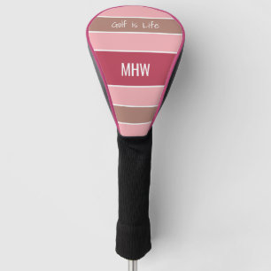 Funda Para Palo De Golf Tiras personalizado de patrón monograma y cubierta