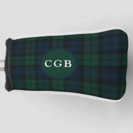 Funda Para Palo De Golf Toalla de golf de cuadros verde oscuro