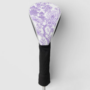 Funda Para Palo De Golf Toile de chinoiserie púrpura Dragón Flor de Cerezo
