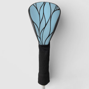 Funda Para Palo De Golf Tonos creativos de azul cielo Patrón de hoja