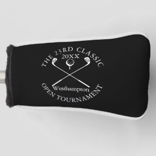 Funda Para Palo De Golf Torneo de Golf Clásico Negro y Blanco