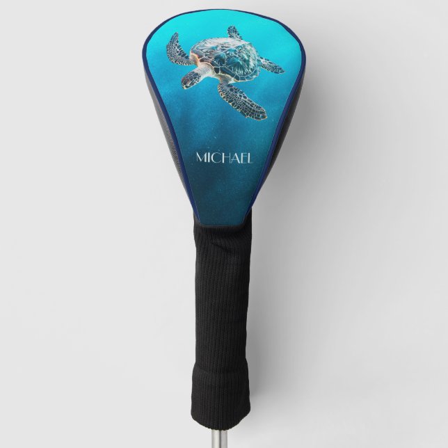 Funda Para Palo De Golf Tortuga turquesa brillante | Costera (Anverso)