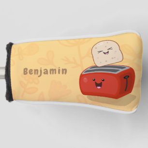 Funda Para Palo De Golf Tostada de kawaii y personalizado de tostadora roj