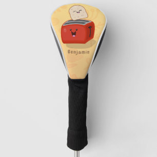 Funda Para Palo De Golf Tostada de kawaii y personalizado de tostadora roj
