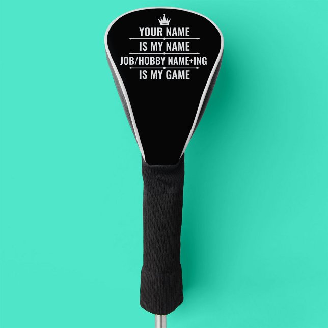 Funda Para Palo De Golf Trabajo divertido personalizado y nombre de aficio (Subido por el creador)