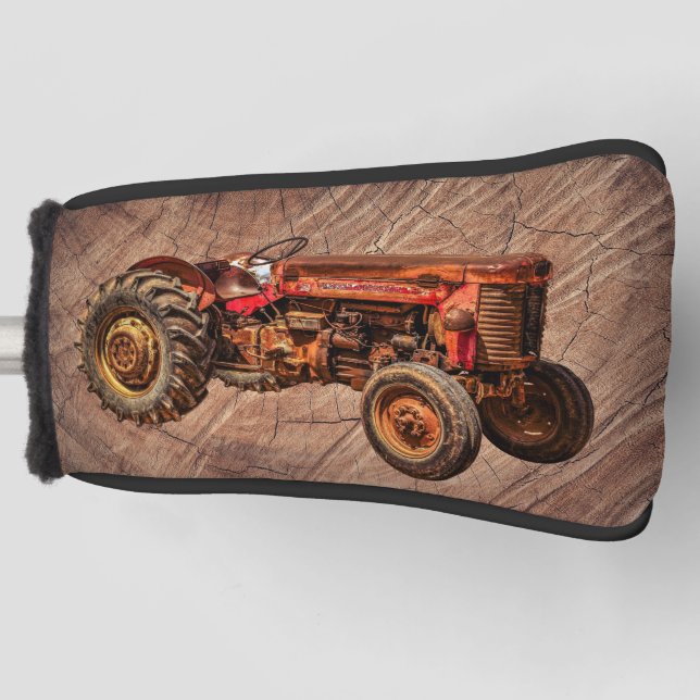 Funda Para Palo De Golf Tractor rojo antiguo (Anverso)