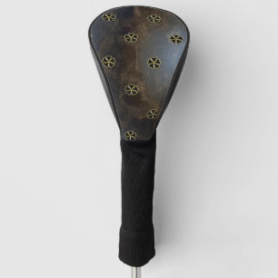 Funda Para Palo De Golf Trébol dorado elegante, aspecto de cuero de trébol