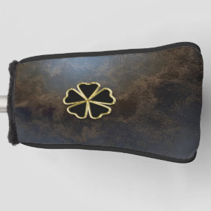 Funda Para Palo De Golf Trébol dorado elegante, Trébol, Aspecto de cuero