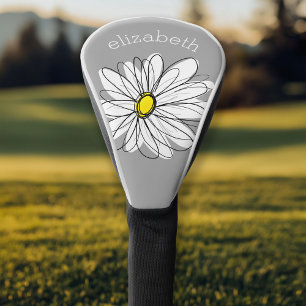 Funda Para Palo De Golf Trendy Daisy with gray and yellow