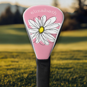 Funda Para Palo De Golf Trendy Daisy with gray and yellow pink