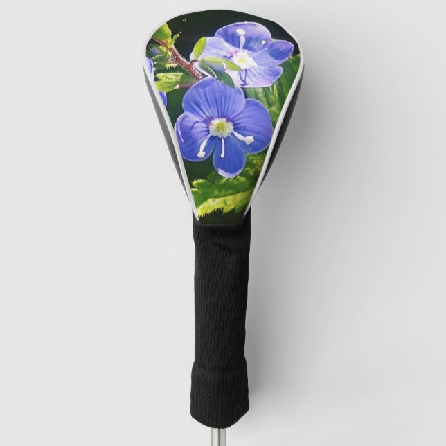 Funda Para Palo De Golf Tres flores azules  (Anverso)