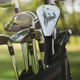Funda Para Palo De Golf Tribal Black Wolf Howl