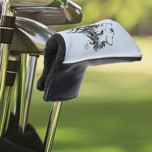 Funda Para Palo De Golf Tribal Black Wolf Howl