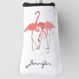 Funda Para Palo De Golf Trío Flamingo Tropical con Monograma Personalizado