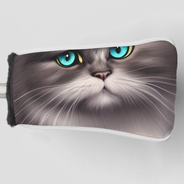 Funda Para Palo De Golf Triptych digital de gato persa altamente detallado (Anverso)
