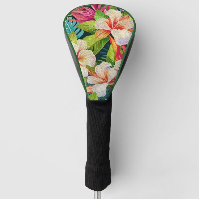 Funda Para Palo De Golf Tropical Floral Oil Painting Style (Anverso)