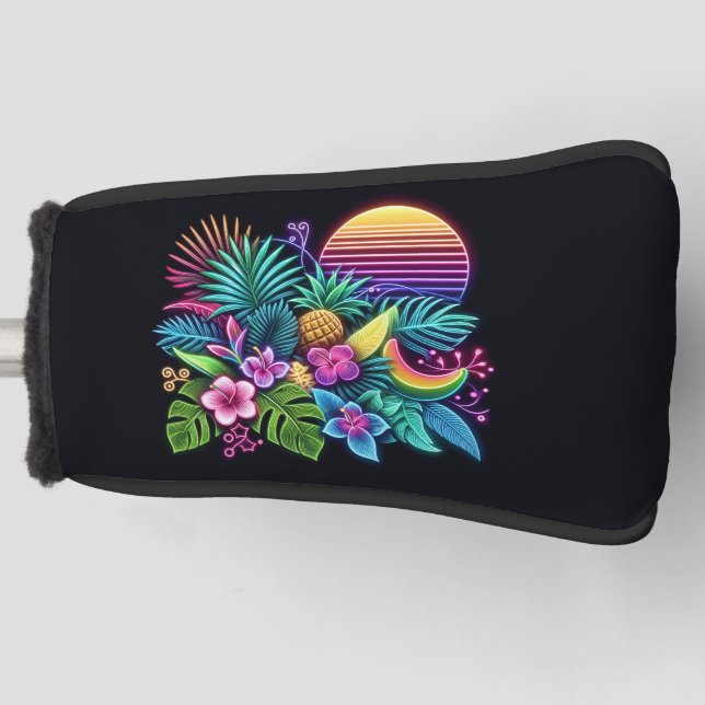 Funda Para Palo De Golf Tropical neón colorido/hawaiano (Anverso)