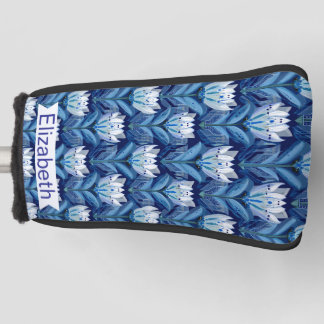 Funda Para Palo De Golf Tulipanes Escandinavos Blancos Azules Personalizad