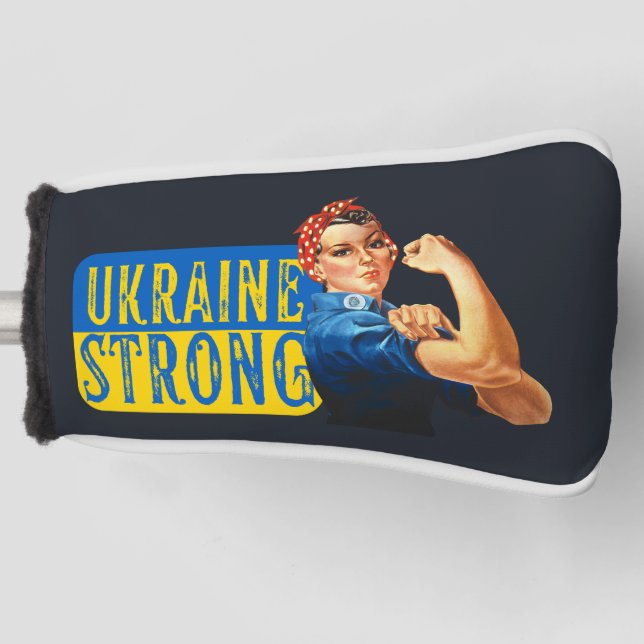 Funda Para Palo De Golf Ucrania fuerte Rosie the Riveter (Anverso)