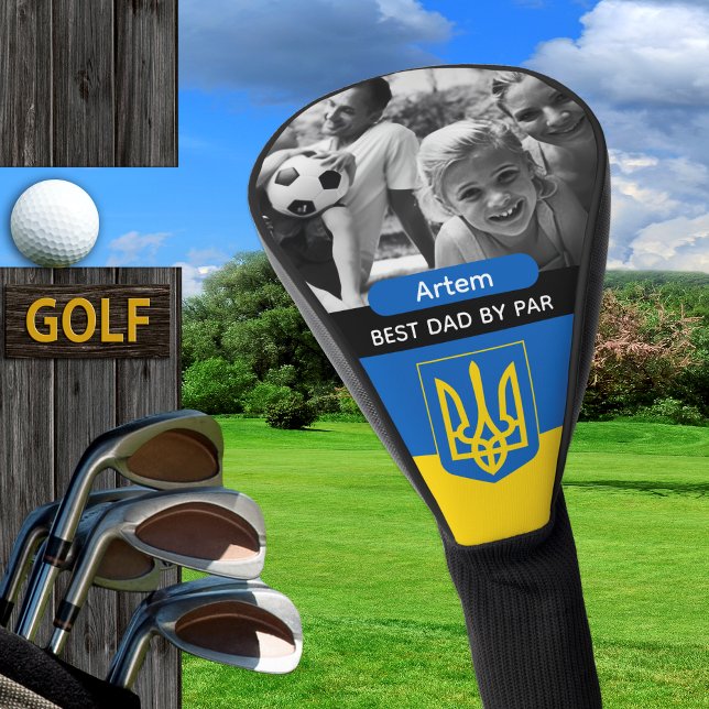 Funda Para Palo De Golf Ukraine Golf, Best Dad, Ukrainian Flag, Photo (Ukraine / Ukrainian Flag Golf Head Cover)