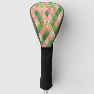 Funda Para Palo De Golf Ultra Chic Preppy Rosa Verde Argyle Monograma Escu