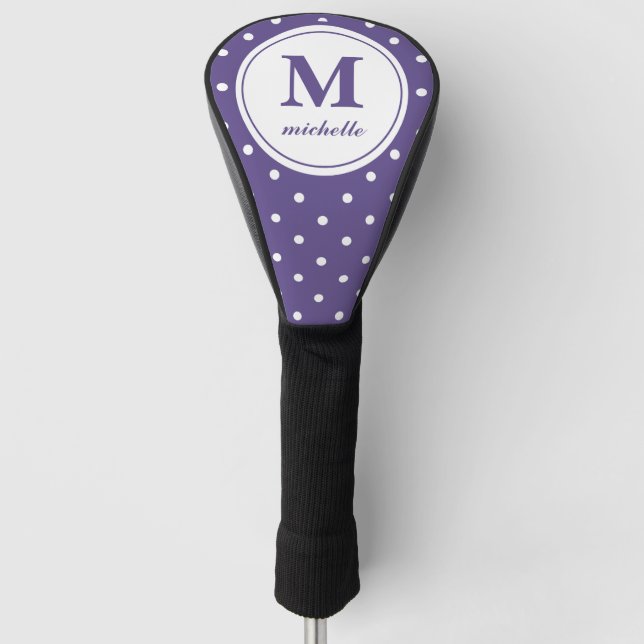 Funda Para Palo De Golf Ultravioleta | Golf | Monograma personalizado DOT (Anverso)