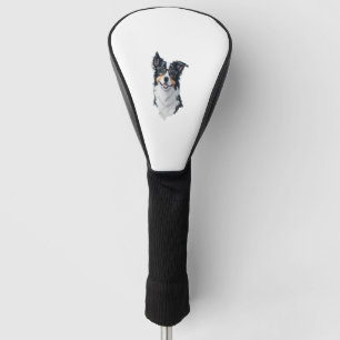 Funda Para Palo De Golf Un lindo collar de frontera para perros [RB#10008]