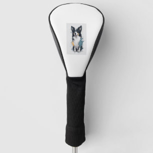 Funda Para Palo De Golf Un lindo collar de frontera para perros [RB#10011]