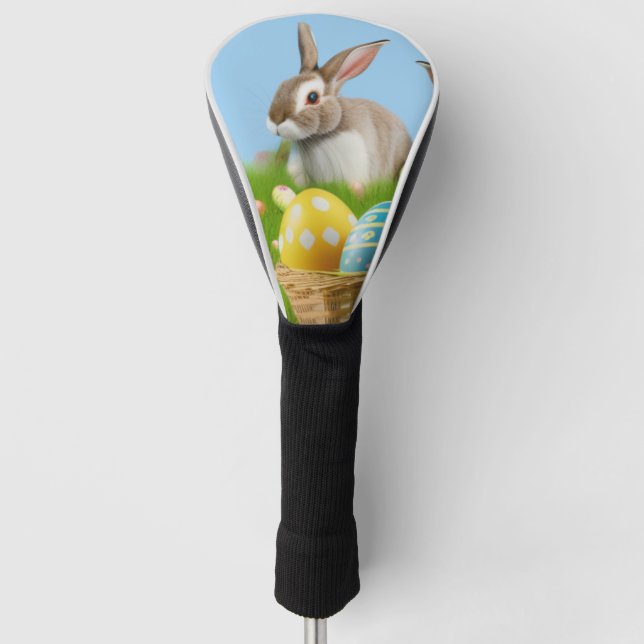 Funda Para Palo De Golf Un lindo conejo de Pascua para un ánimo positivo (Anverso)