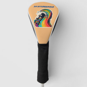 Funda Para Palo De Golf Un skateboarder bajando por el arco iris