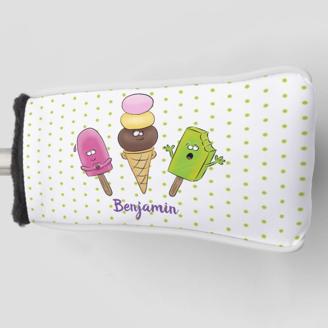 Funda Para Palo De Golf Un trío de personalizado de helados de helado de s (Anverso)