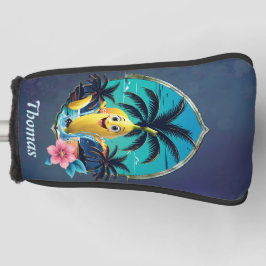 Funda Para Palo De Golf Una banana personalizado en la playa tropical.