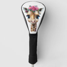 Una jirafa de bebé con flores y hueso
