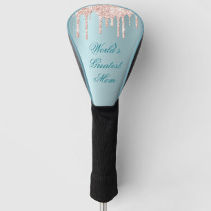 Funda Para Palo De Golf Una ración de satén azul y un Purpurina rosado es 