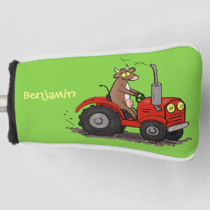 Funda Para Palo De Golf Una vaca feliz y linda conduciendo a un personaliz